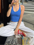 V Neck Cotton Tank Tops with Built-in Shelf Bra - Bright & Fresh