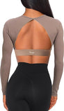 Open Back Long Sleeve Crop Top