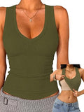Tank Tops for Women Racerback Ribbed Sleeveless Shirts