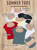 Short Sleeve Fitted Crop Top with Built in Bra