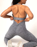 Danysu Pocket V-Back Scrunch Butt Leggings Naked Feel