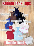 Padded Tank Tops for Women Double Line V Neck Racerback Camisole