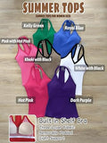 V Neck Cotton Tank Tops with Built-in Shelf Bra - Bright & Fresh