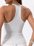 V Neck Racerback Tank Top - Shadowed Elegance