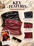 Leather Strapless Tube Top