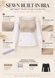 Long Sleeve Boat Neck Ribbed Shirt