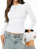 High Round Neck Long Sleeve Top
