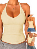 Adjustable Halter Tank Tops for Women with Built in Bra Camisole