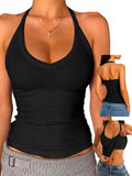Adjustable Halter Tank Tops for Women with Built in Bra Camisole
