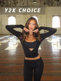V Neck Ballet Wrap Tops for Women Pilates Outfits Long Sleeve Shirts