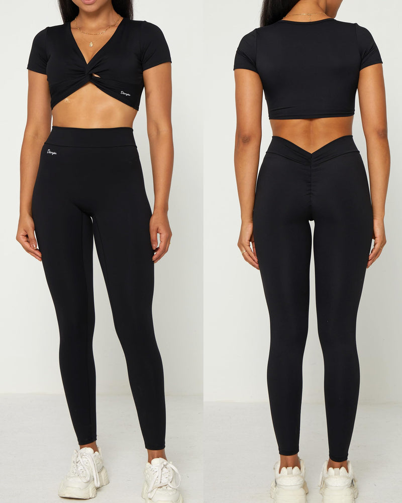 V-Back Scrunch Butt Leggings Stretch - Classic