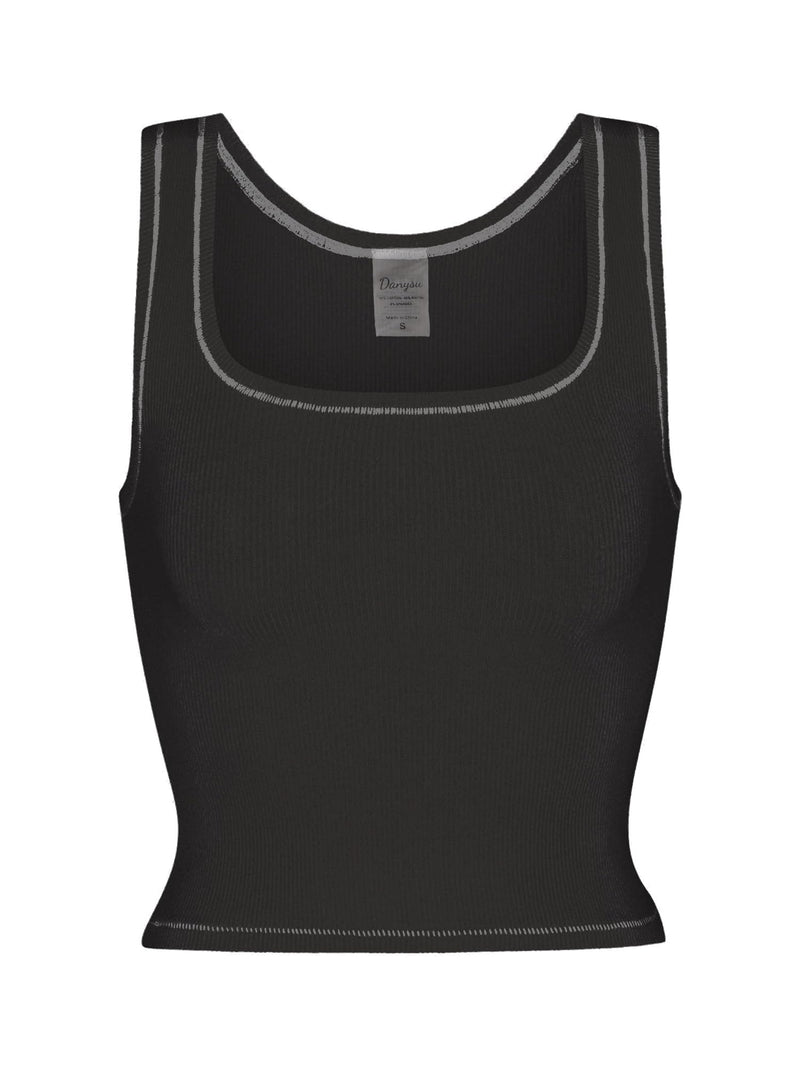 Square Neck Tank Top - Shadowed Elegance