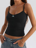 Rose Square Neck Cami Crop Top