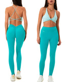 Danysu V-Back Scrunch Butt Leggings Naked Feel