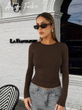 High Round Neck Long Sleeve Top