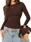 High Round Neck Long Sleeve Top