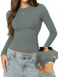 High Round Neck Long Sleeve Top
