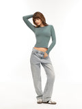 High Round Neck Long Sleeve Top