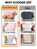 Womens Tops Short Sleeve Fitted Crop T Shirt with Built in Bra