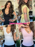 Tie Back Snatching Sexy V Neck T Shirt