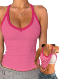V Neck Tank Tops - Color Mix & Contrast