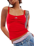 Rose Square Neck Cami Crop Top