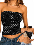 Tube Top Strapless Bandeau Crop Tank Tops with Built in Bra