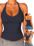 Adjustable Halter Tank Tops for Women with Built in Bra Camisole