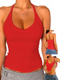 Adjustable Halter Tank Tops for Women with Built in Bra Camisole