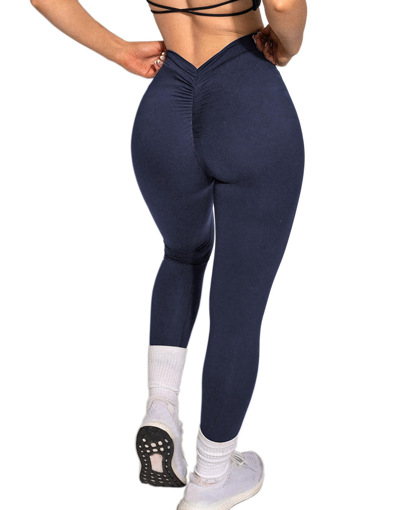 Danysu Women's V Cut Leggings for Women V-Back Scrunch Butt