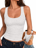 Racerback Ribbed Fitted Basic Tank Top