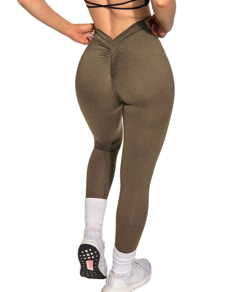 The Nakd Scrunch Collection - Scrunch Bum Gym Leggings In Khaki