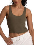 Danysu Women Square Neck Tank Top with Built in Bra