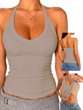 Adjustable Halter Tank Tops for Women with Built in Bra Camisole