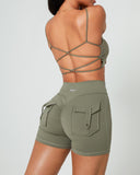 Danysu Cargo Workout Shorts with Pockets