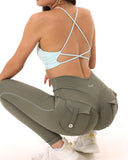 Danysu Cargo Workout Leggings with Pockets