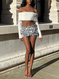 Mini Skort for Women Sexy Skirt - Sequin