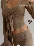 V Neck Ballet Wrap Tops for Women Pilates Outfits Long Sleeve Shirts