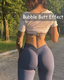Danysu V-Back Scrunch Butt Leggings Naked Feel