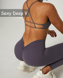 Danysu V-Back Scrunch Butt Leggings Naked Feel
