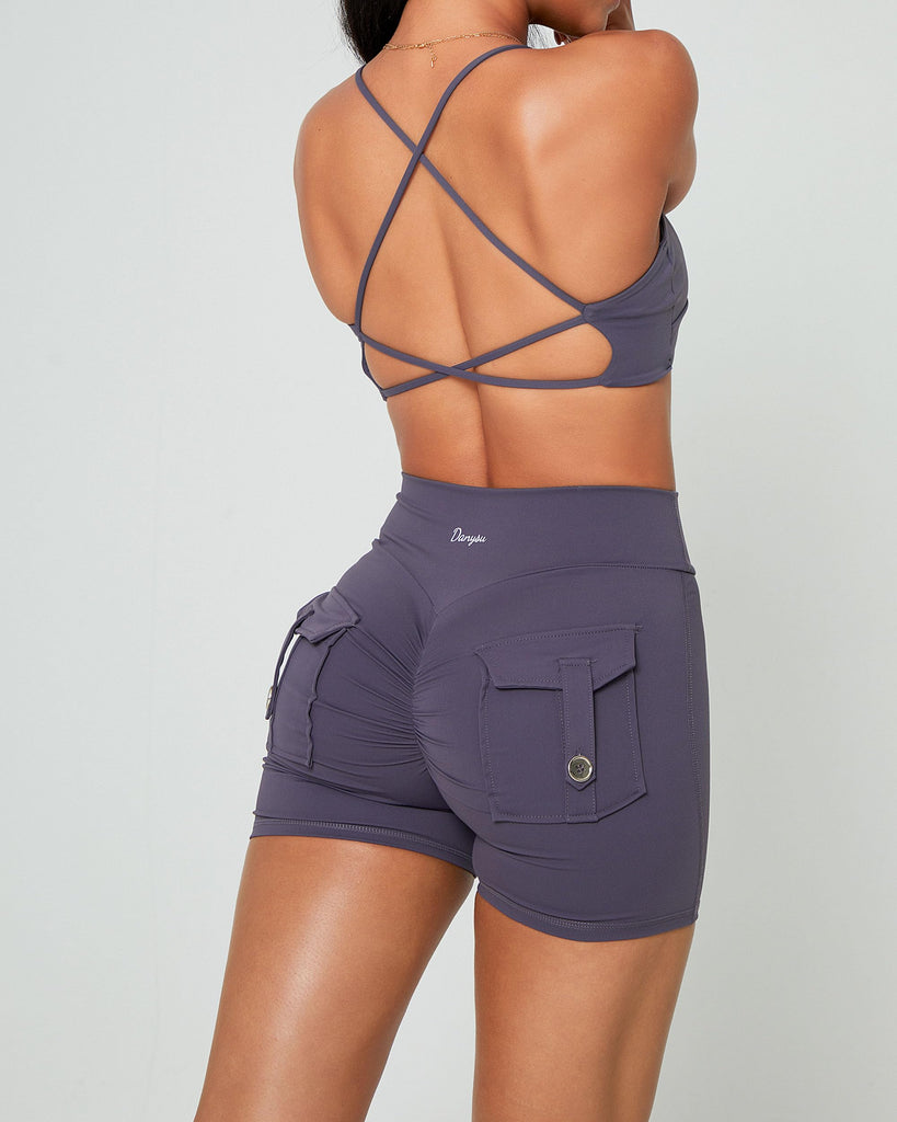 Danysu Cargo Workout Shorts with Pockets